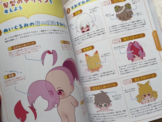 ぴよぴこ作「おしぬいおしぬいぐるみデザインブック 顔と髪型」 - 日本