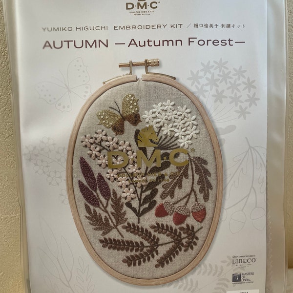 Kit de broderie Yumiko Higuchi Forêt d'automne par DMC - Kit de création japonaise