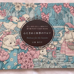 Waltzes for the Seasons - Post Card Size Japanese Coloring Book by Kanoko Egusa