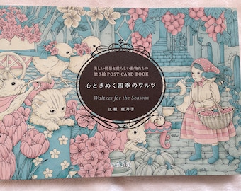 Valzer delle stagioni - Libro da colorare giapponese formato cartolina di Kanoko Egusa