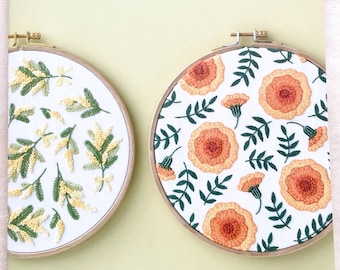 手刺繍　マルチカバー　くすみカラー　yulaの刺繍　パラダイス　リネンコットン YULAのカラーブック 暮らしを彩る14色の刺繍物語 - 日本のクラフト
