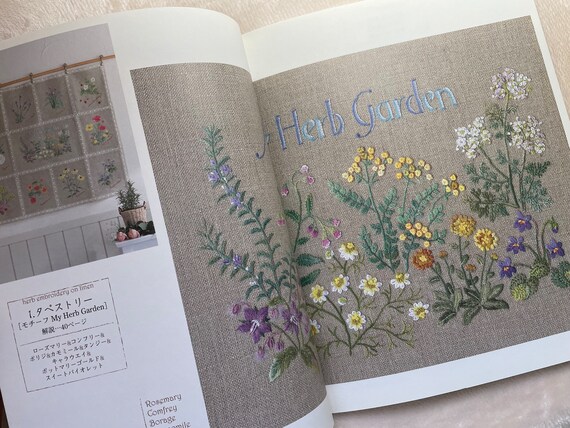 Herb Embroidery on Linen Vol 3 Japanese Craft Book - Etsy 