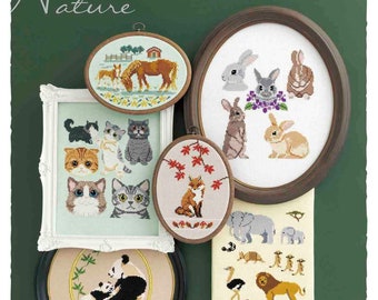 Let’s Enjoy CROSS STITCH Animals and Nature - Japanese Version - Japanese Craft Book