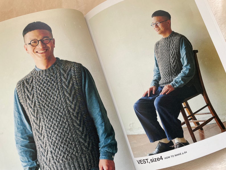 ARAN Knit Clothes that you love in your lifetime Japanese Craft Book image 7