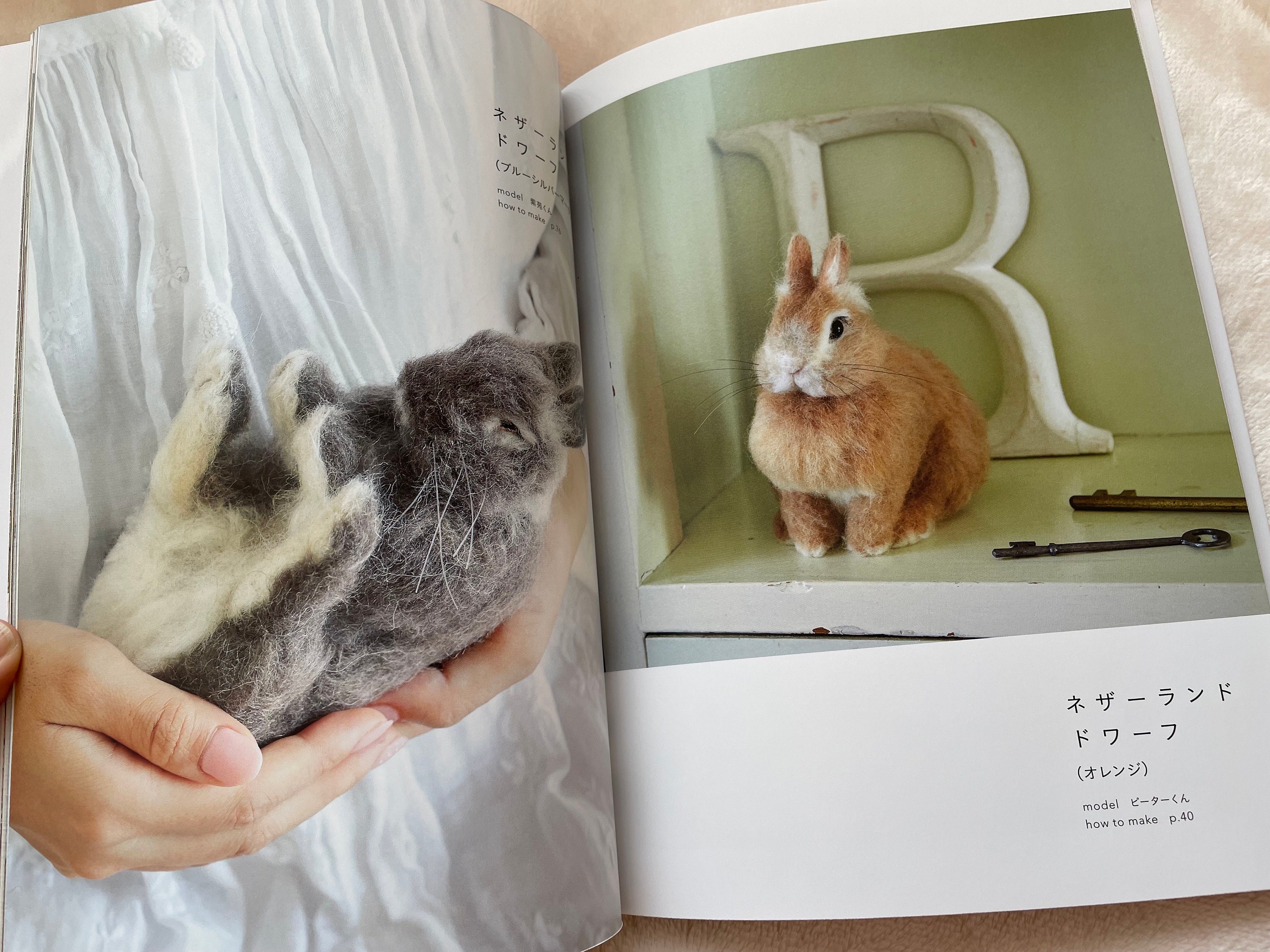 殿堂 FELT Realistic Wool Etsy - Book Craft Japanese - Rabbits Cute 健康・医学