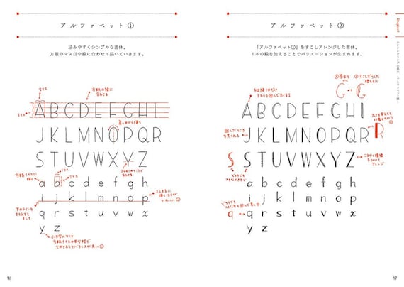 Japanese Craft Book Easy Hand Lettering with Grid Lines by 88necoco