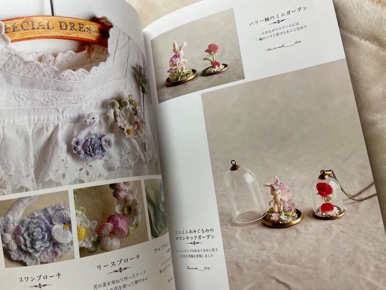 Luna Heavenly Small Flower Crochet Accessories Japanese Craft Pattern Book MM image 6