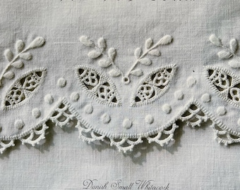 Danish Small White Work Hedebo Traditional Denmark Embroidery - Japanese Craft Book