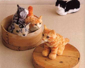 Realistic Cat Pom Poms - Japanese Craft Book