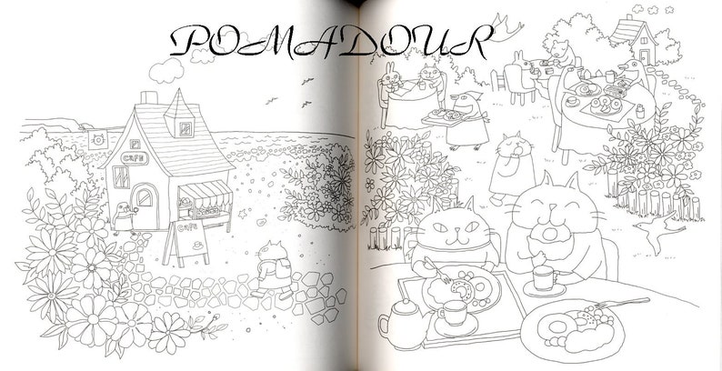 Whimsical Cats Coloring Lesson Book Japanese Coloring Book image 8