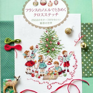 LA Magie De Noel PUNTO DE CRUZ Diseños navideños 250 por Veronique Enginger - Versión japonesa - Libro de manualidades japonesas
