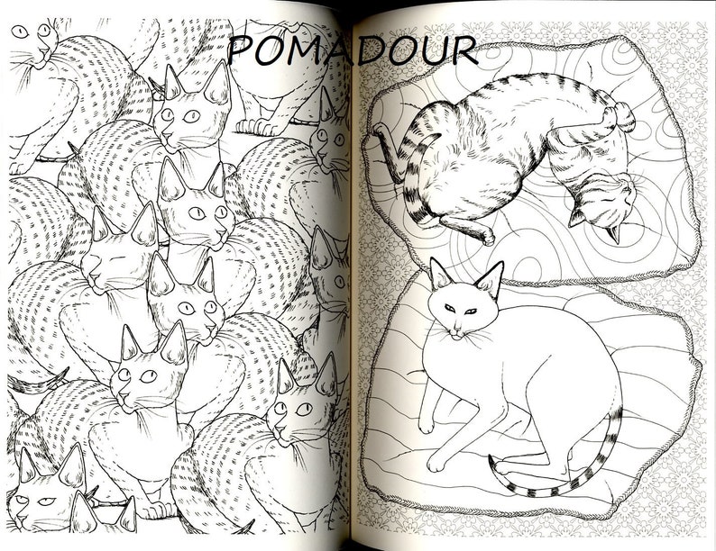 Cat Therapy Coloring Book Japanese Coloring Book - Etsy
