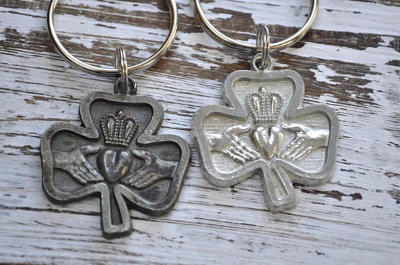 Irish Claddagh keychain choice of finish unisex traditional Etsy