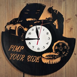 Car Mechanic Vinyl Record Clock, Workshop Decoration, Man Cave Wall Art, Garage Decor For Men, Christmas Gift For Dad