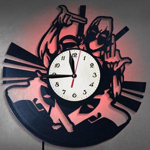 Deadpool Vinyl Record Clock, Xmas Gift For Boys, Comic Book Decorations, Home Decor For Bedroom, Playroom Wall Art, Superhero Gifts