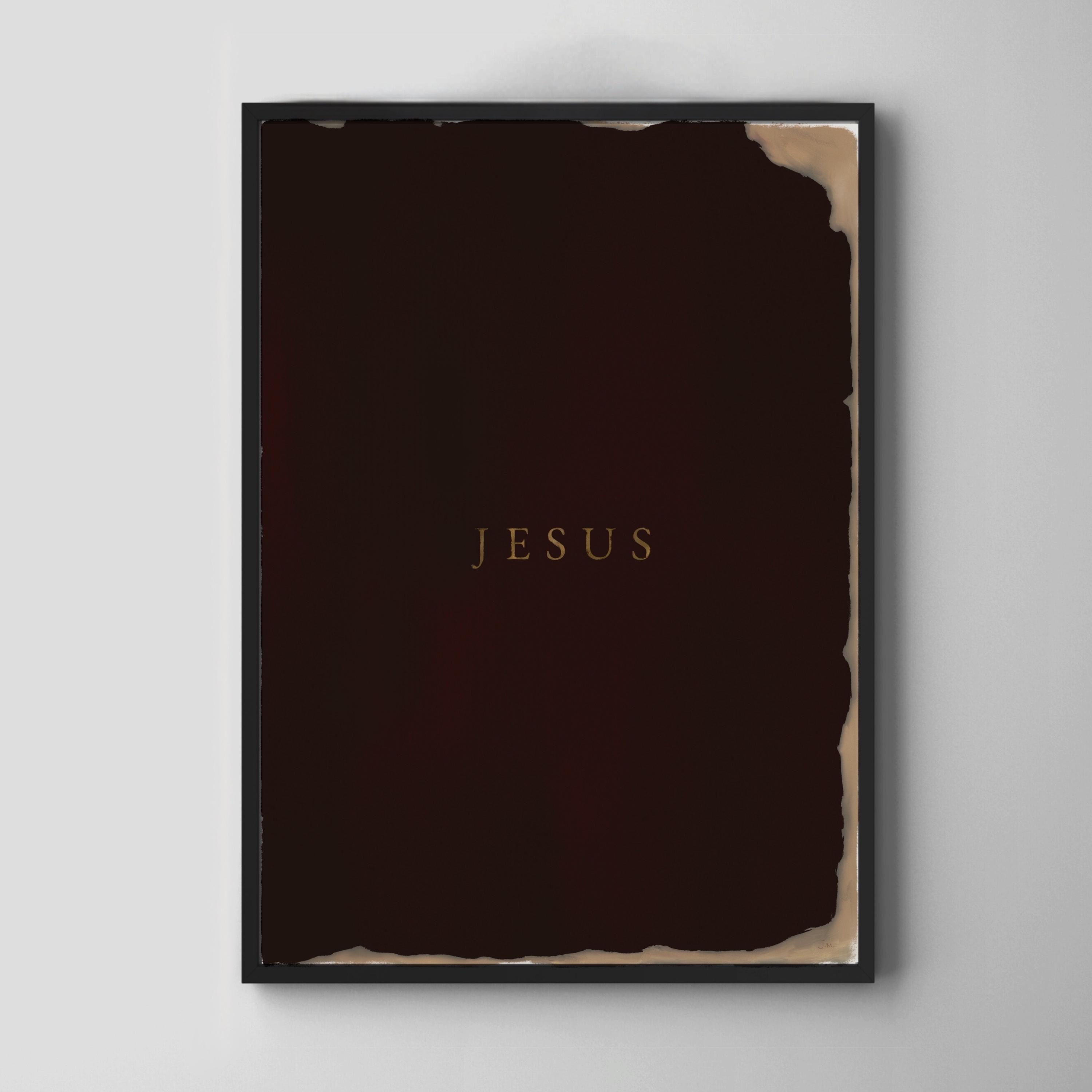 Vintage Jesus Typography Print: Minimalist Christian Wall Art (digital ...