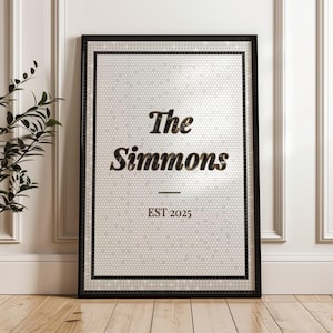 Custom Gold Name Mosaic Tile Print: Personalized Hexagon Wall Art