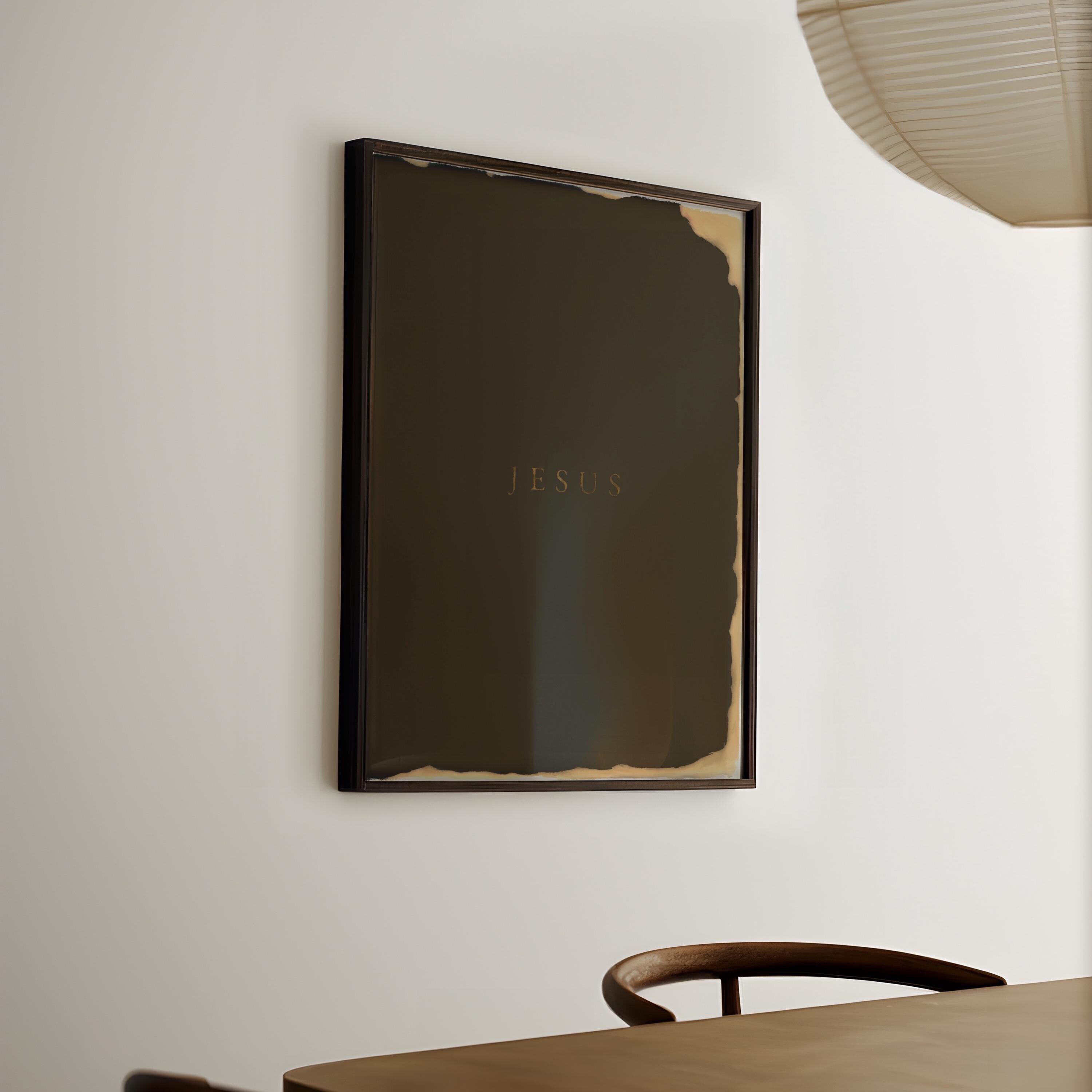 Vintage Jesus Typography Print: Minimalist Christian Wall Art (digital ...