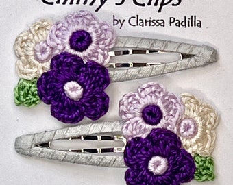 Dance Team Handmade Snap Hair Clips, Crochet Flowers, Girls, Infants, Teens, Summer Fun, Spring