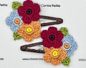 Crochet Flower Hair Clips – Handmade Colorful Hair Accessories, Island Getaway Collection