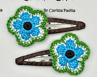 Batik Chic Handmade Flower Hair Clips Crochet Flowers, Girls, Infants, Teens, Summer Fun, Spring