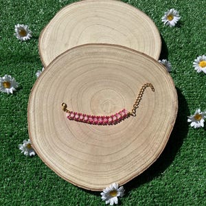 Short N Sweet | Sabrina Carpenter | Juno | Pink and Gold | Adjustable | Handmade | Friendship Bracelet | Perfect for The Short N Sweet Tour