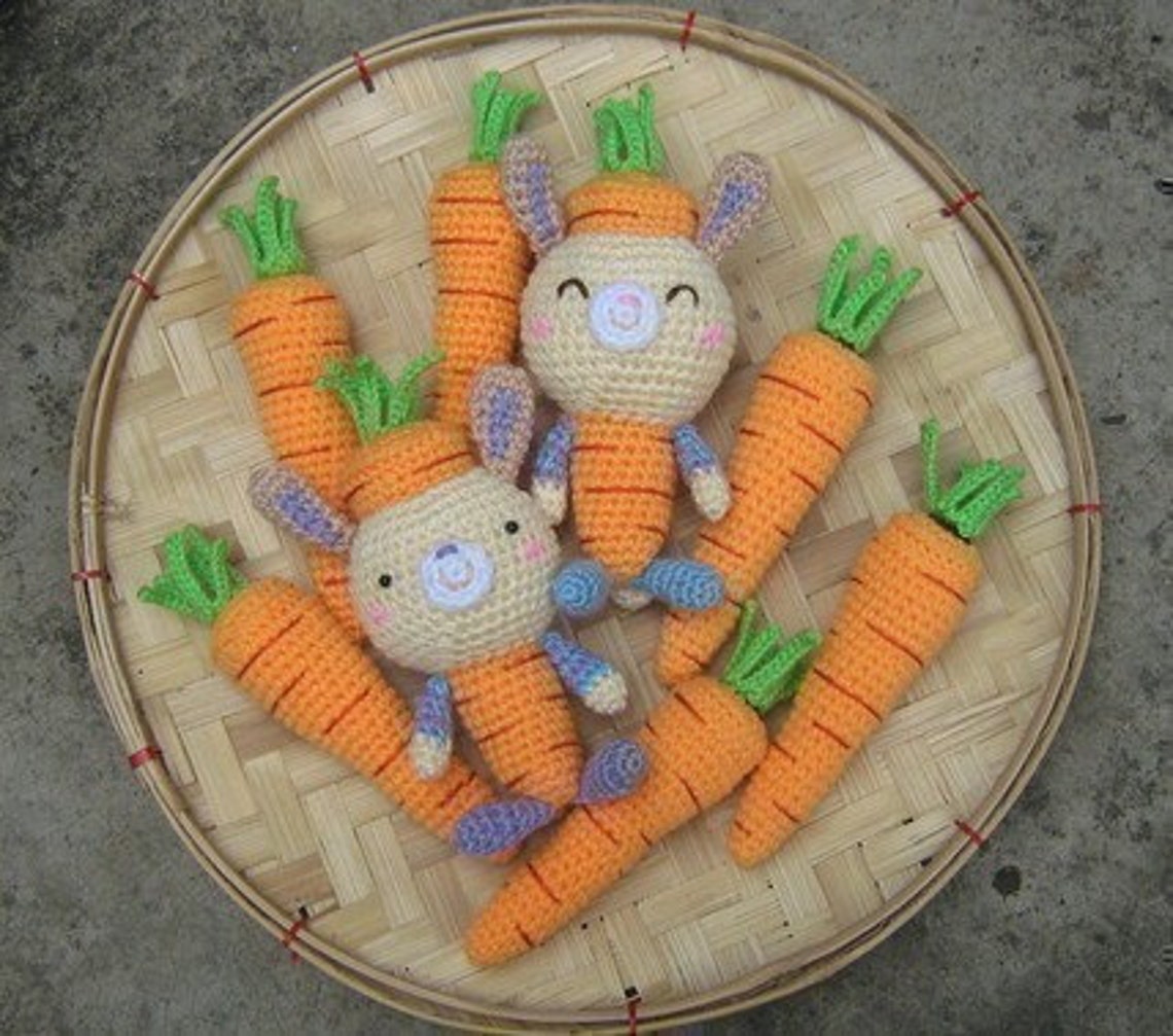 Carrots AND Carrot Bunny - Crochet Pattern - Instant PDF Download - Etsy