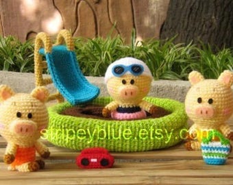 Piggy's Pool - PDF Crochet - Amigurumi Pattern - Instant Download