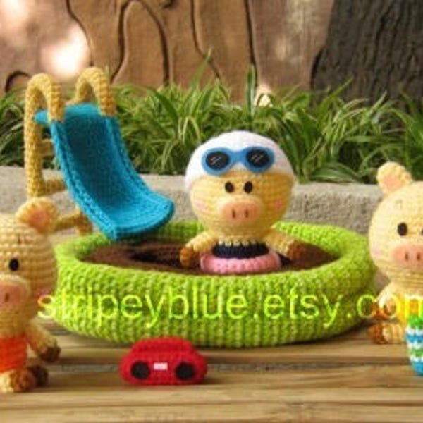 Piggy's Pool - PDF Crochet - Amigurumi Pattern - Instant Download