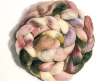 Handdyed Cheviot Wool Top | Roving | Wool for Spinning | Wool for Felting | 4oz. Braid| Samantha 1