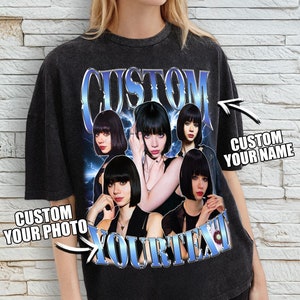 Maglietta personalizzata Bootleg Girlfriend, maglietta con foto personalizzata, maglietta rap retrò anni '90, maglietta Boyfriend, progetta la tua idea Bootleg, regalo con felpa con cappuccio personalizzata,