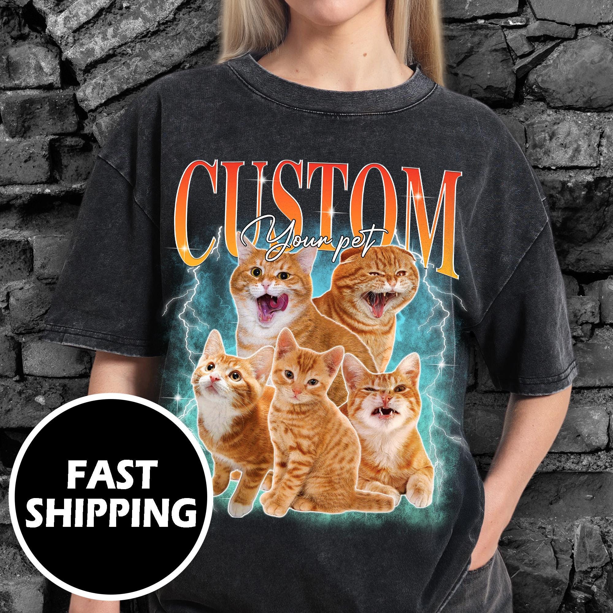 Sudadera Mujer Sin Capucha Con Estampado De Gatito - Cuello Redondo, Manga Larga, 92% Poliéster 8% Spandex