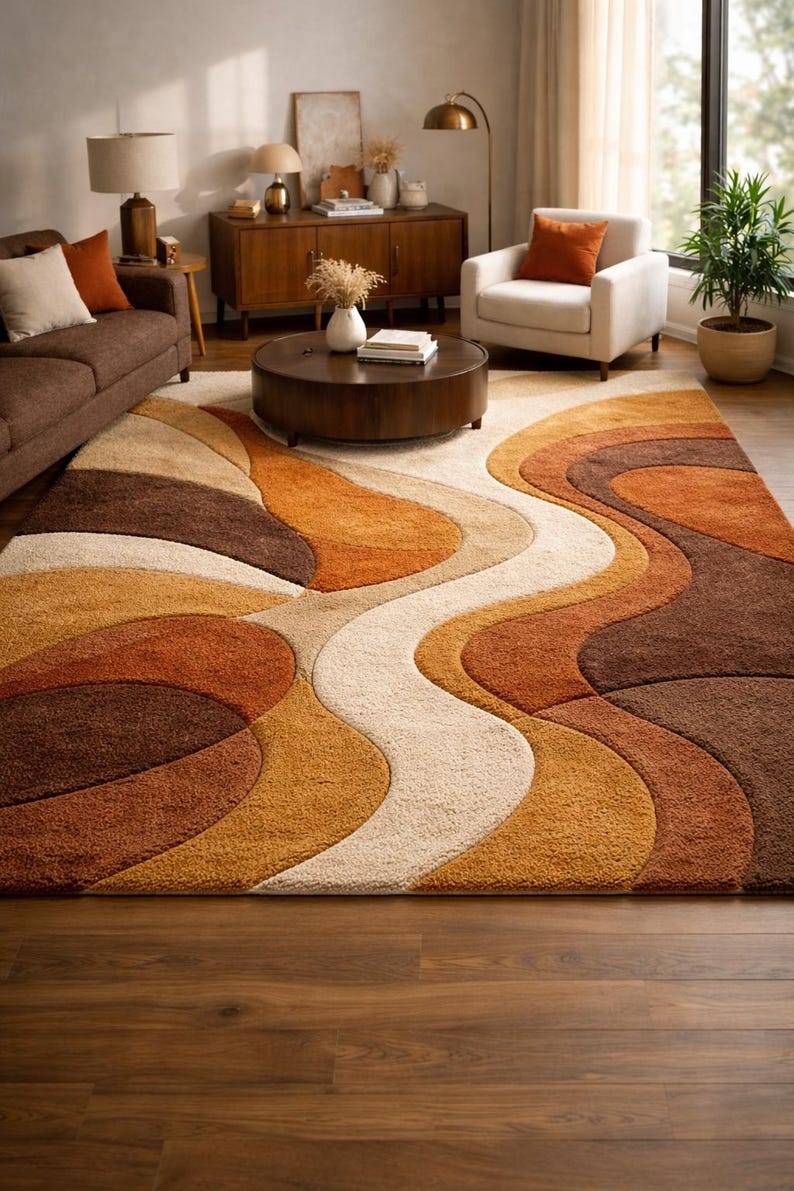 Stilvolle Mid Century Teppich Bilder