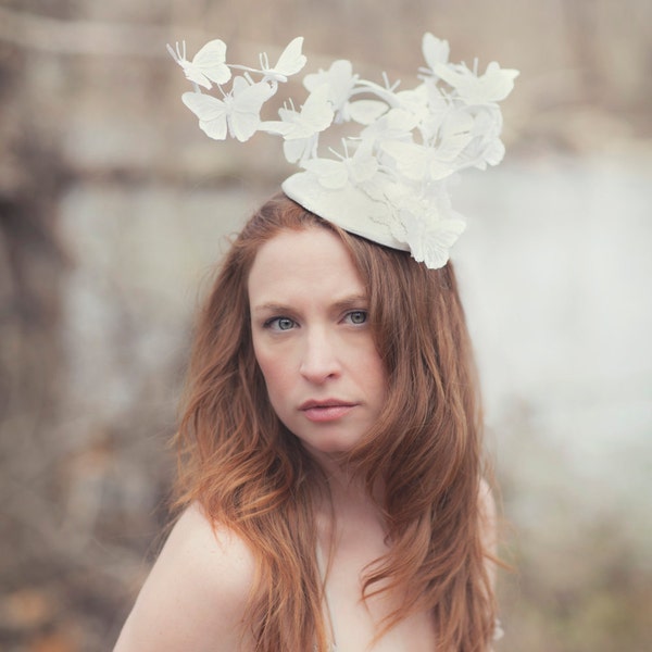 White Butterfly Hat