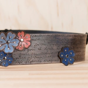 Custom Guitar Strap // Leather Guitar Strap in the Personalized Smokey Sakura Pattern with Flowers