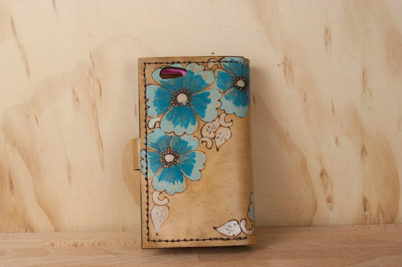 IPhone X Wallet Case Leather Smartphone Case with Wild Roses Etsy