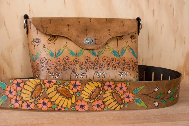 Guitar Strap Purse Handmade Leather Handbag with Wide Etsy