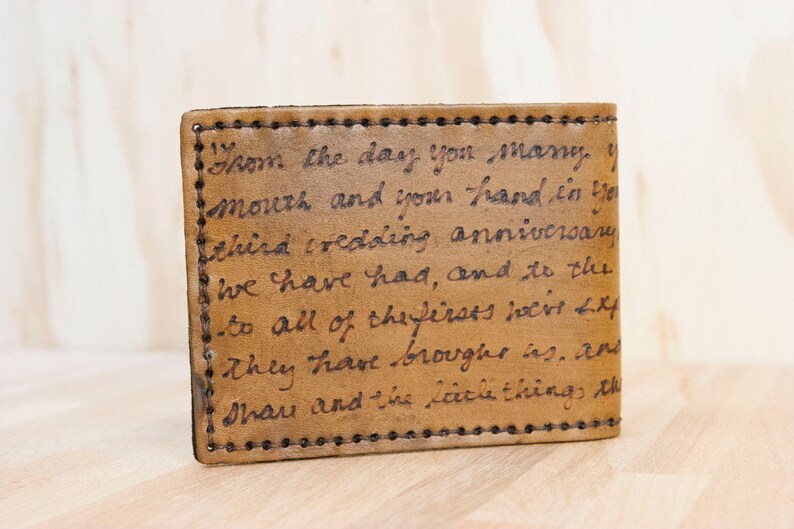 Mens Bifold Wallet Engraved With Personalized Inscription Etsy