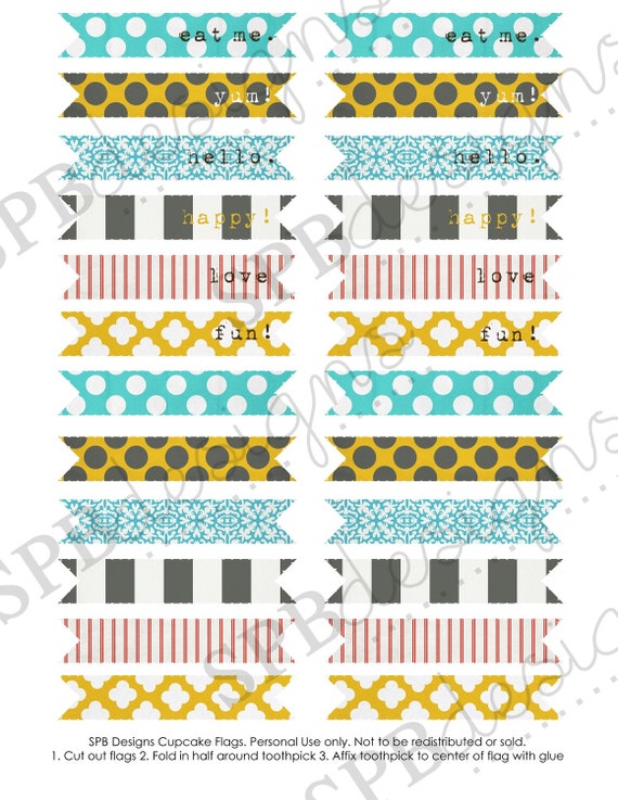 items-similar-to-cupcake-flags-printable-pdf-pretty-party-on-etsy