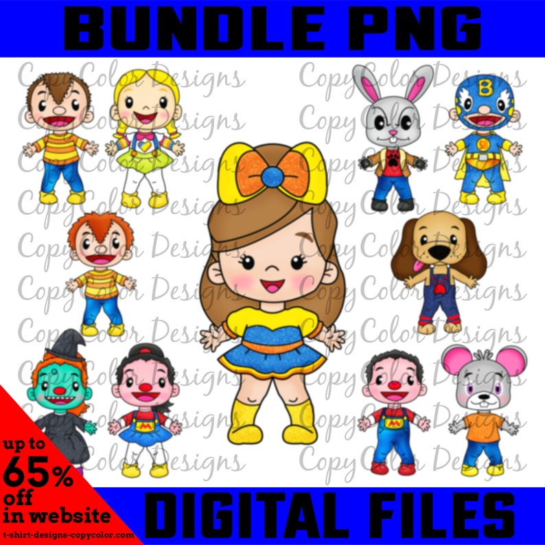 Bely Beto and Friends Glittered Bundle PNG for T-shirt, Sticker, Cake Topper zdjęcie 1
