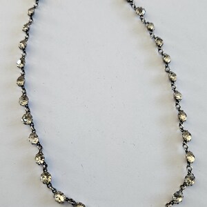 Antieke sterlingzilveren riviere-ketting van geplakt glas met gesloten achterkant