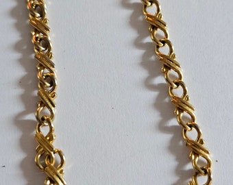 Vintage 1950s Monet oro plateado cadena collar cadena de lujo diseñador enlace de lujo