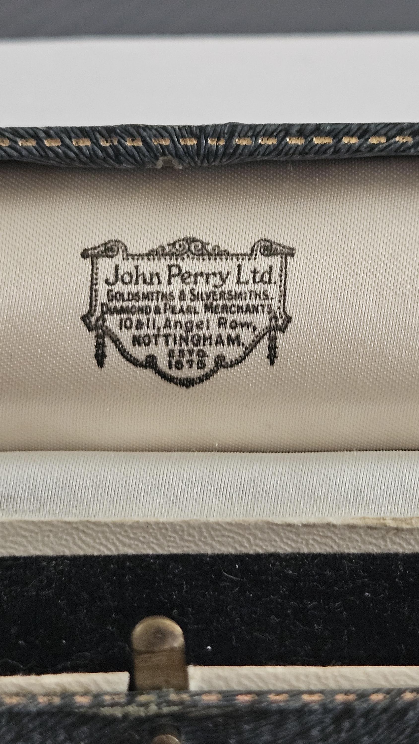 Vintage Antique John Perry Ltd Leather Tooled Gold Trim Jewellery