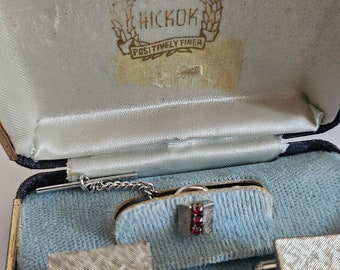 HICKOK のおしゃれなヴィンテージ ルビーレッド & クリスタルクリア