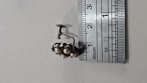 Vintage Antique Solid Sterling silver Split Pearl… - image 6