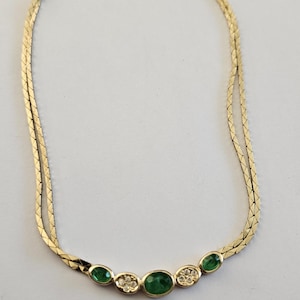 Vintage Grosse For Dior Gold Plated Green Gripoix Glass Pendant Necklace