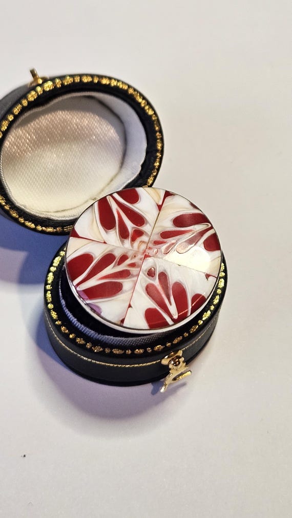 Adjustable 925 Sterling Silver Ceramic Statement … - image 1