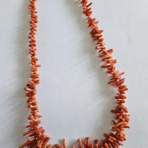 Vintage Antique Red Branch Coral Bead Necklace