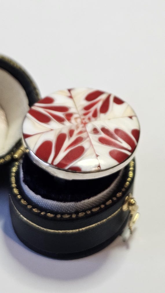 Adjustable 925 Sterling Silver Ceramic Statement … - image 3