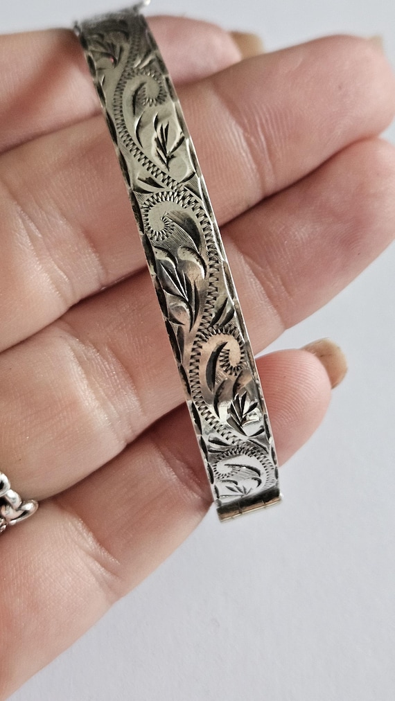 Bracelet Marcasite floral ancien en argent sterling des années 1920 - En vente sur France